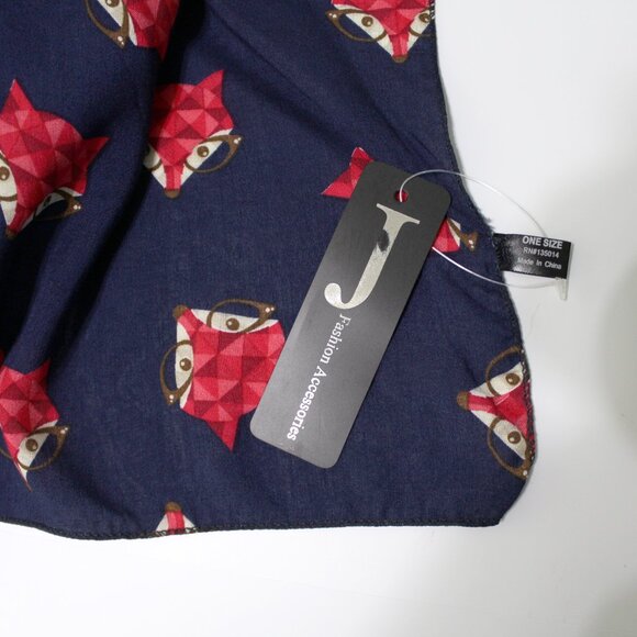 Fashion Vest Shawl navy cute pink fox print Sleeveless layer top OS one size - Picture 6 of 9